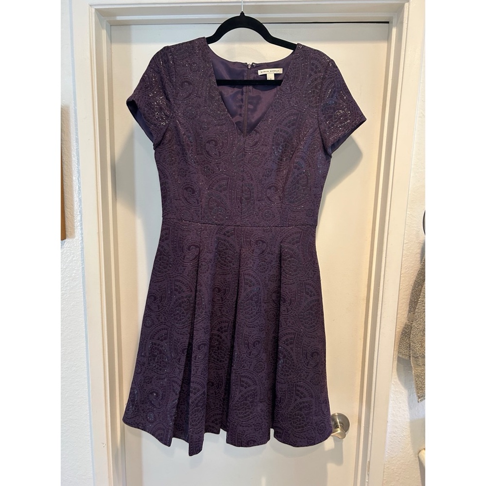 Pleated Paisley Textured Dress
